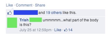 Man posts photo of a mysterious part of his body on Facebook, sending his friends into a spiral of confusion and horror.